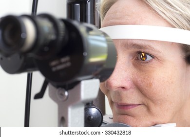 Eye Examination At The Slit Lamp