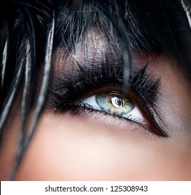 Eye Makeup. Smoky Eyes. Smokey Eyes Make-up Close-up. Black Eyeshadow