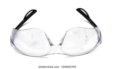 Eye Protection, Safety Glasses PPE (Personal Protective Equipment). Isolated On White Background With Clipping Path.