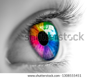 Eye With Rainbow Colors	