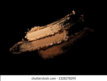 Eye Shadow Or Bronzer Brown Nude Smudge Black Isolated Background