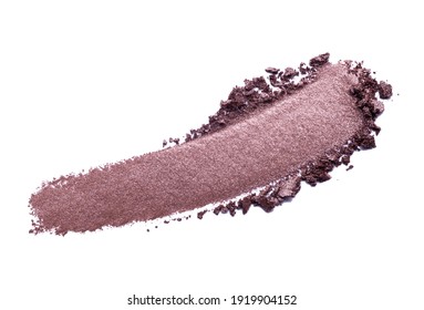 Eye shadow or bronzer brown purple smudge white isolated background