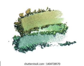 Eye Shadow Green Holographic Shimmer  Multi Colored Texture Background White Isolated 