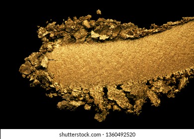 Eye Shadow Metallic Brown Gold Texture Background Black Isolated 