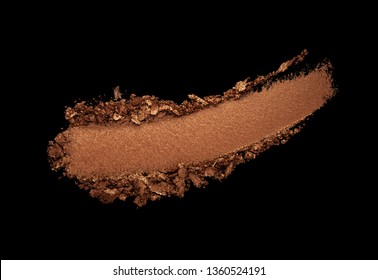 Eye Shadow Metallic Brown Terracota Gold Texture Background Black Isolated 