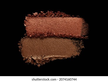 Eye Shadow Metallic Brown Terracota Gold Texture Background Black Isolated 