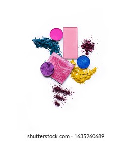 Eye shadow on flat lay.