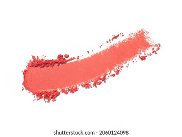 Eye Shadow Orange Red Matte Shimmer Colored Texture Background White Isolated 