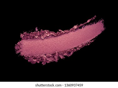 Eye Shadow Pink Or Purple Blusher With Shimmer Smudge Black Isolated Background