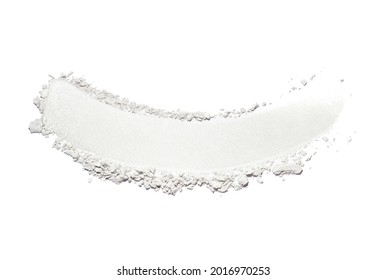 Eye shadow shimmering matte white colored texture background white isolated 