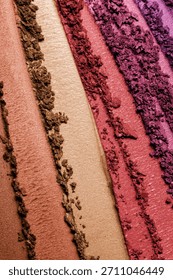 Eye shadow texture background. Blush, bronzer swatch. Shimmer makeup powder palette close up