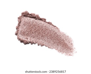 Eye shadow texture swipe isolated on white background. Cosmetic product brush swatch