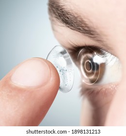 Eye With Smart Contact Lens Website Background