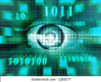 The eye that represents the vision of the information.