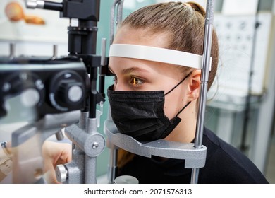 Eye Treatment In Clinic Or Hospital With Doctor Covid Time