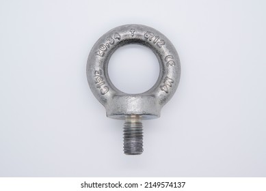 Eyebolt for lifting. Lifting bolt for lifting work, isolated on white. - Shutterstock ID 2149574137