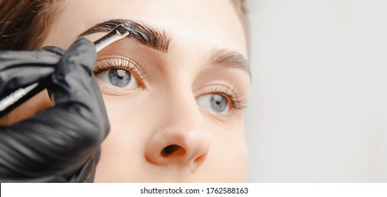 Eyebrow tint, master correction of brow hair women. - Shutterstock ID 1762588163