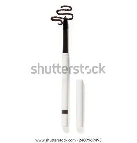 Eyebrown  Eyeliner pencil with texture on white background