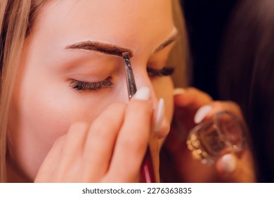 Eyebrows tinting treatment with natural henna dye - Powered by Shutterstock