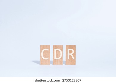 Eye-catching image of CDR text on wood blocks. The word stands for Carbon Dioxide Removal.