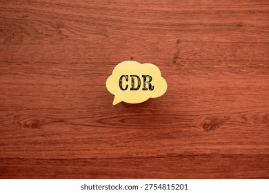 Eye-catching image of CDR text on speech bubble. The word stands for Carbon Dioxide Removal.