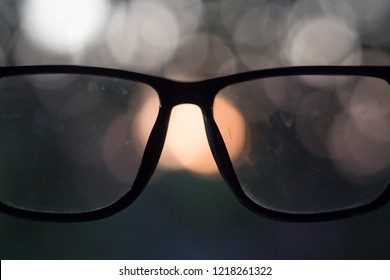 eyeglasses with blur background.