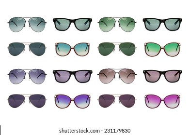 Eyeglasses collection isolated on white backogrund, Sunglasses photo set. - Powered by Shutterstock