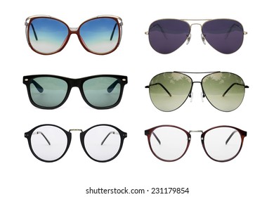 Eyeglasses Collection Isolated On White Backogrund Stock Photo ...