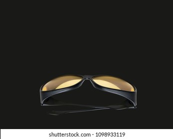 Eyeglasses For Driving At Night With Copyspace - Black Background