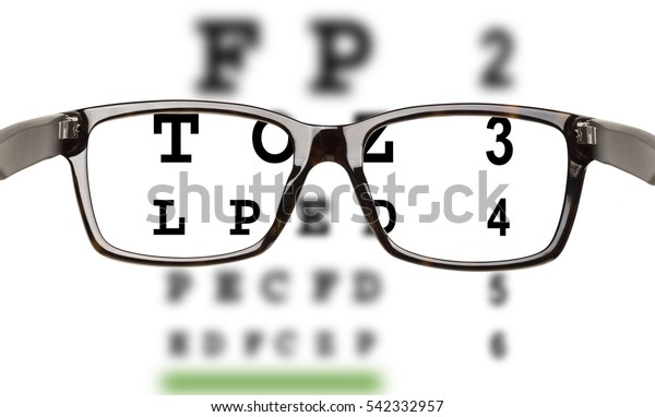 Eyeglasses Eyesight Test Partial Blur White Stock Photo 542332957 ...