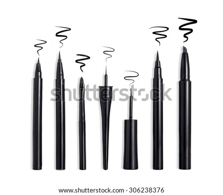 Eyeliners and strokes isolated on white