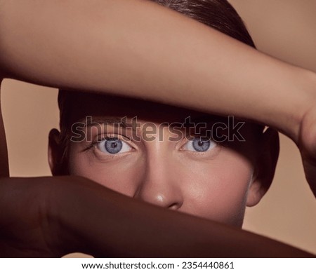 Similar – Image, Stock Photo Artistic retro aesthetic portrait
