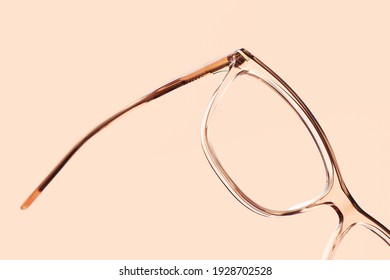 eyewear spectacles close up isolated on beige background