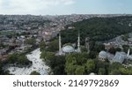 eyup sultan mosque, eyup sultan mosque and square aerial view