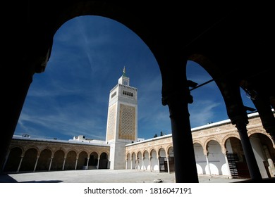 The Ez Zitouna Or Al Zaytuna Mosque In The Medina Of The Old City Of Tunis In North Of Tunisia In North Africa,  Tunisia, Sidi Bou Sair, March, 2009