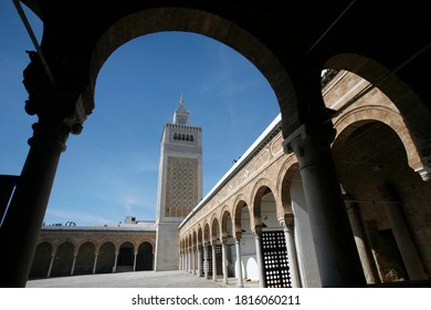 The Ez Zitouna Or Al Zaytuna Mosque In The Medina Of The Old City Of Tunis In North Of Tunisia In North Africa,  Tunisia, Sidi Bou Sair, March, 2009