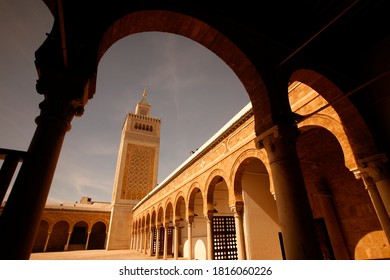 The Ez Zitouna Or Al Zaytuna Mosque In The Medina Of The Old City Of Tunis In North Of Tunisia In North Africa,  Tunisia, Sidi Bou Sair, March, 2009