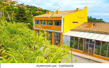 EZE, FRANCE - MAY 04, 2018: Parfumerie Fragonard Facade House. Fragonard Perfumery Is One Of The Older Factory In The World Capital Of Perfumes