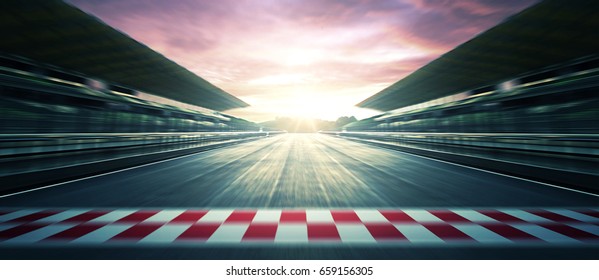 F1 Sunset circuit motion blur road - Shutterstock ID 659156305