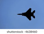 F-15 Eagle in silhouette, with copyspace