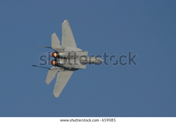 F15 Flight Banking Turn Afterburner Flames Stock Photo Edit Now