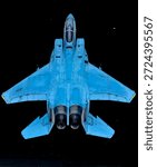 F-15C Eagle model USAF on black background.