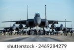 F-15E Strike Eagles taxi into formation