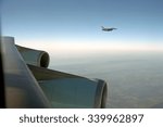 An F-16 escorting Air Force One from Offutt Air Force Base in Neb. to Andrews Air Force Base. Sept. 11, 2001. After the 9-11 Terrorists attacks, jet fighters were scrambled to patrol the airspace abov