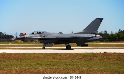 F-16 fighter jet preparing for flight