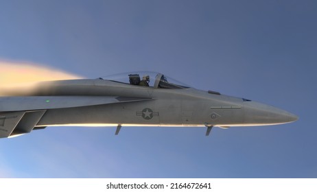 F-18 Hornet Flying In Close Up, 6 Jun, 2022, San Diego, California.