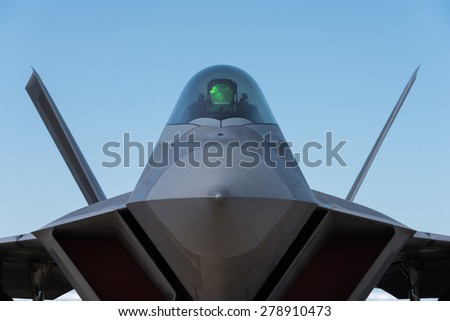 F-22 Raptor fighter bomber front view