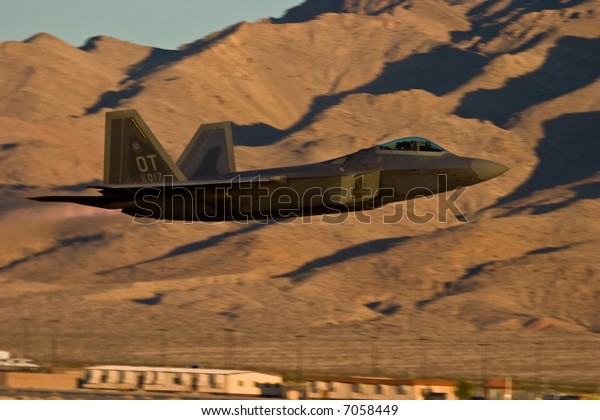 F22 Raptor Supersonic Fighter Taking Off Stock Photo Edit Now 7058449