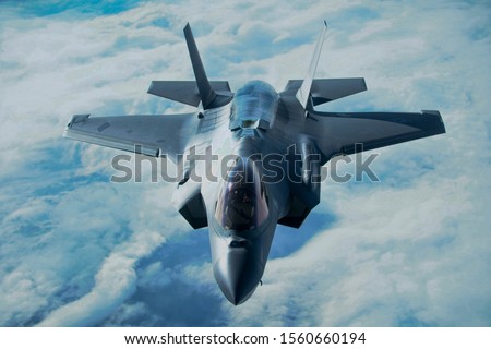 F35 Lightning II in the clouds