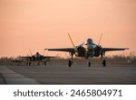 F-35A Lightning IIs assigned to the 158th Fighter Wing, Vermont Air National Guard, line up before takeoff during a training exercise at Tyndall Air Force Base, Florida, May 15, 2024.